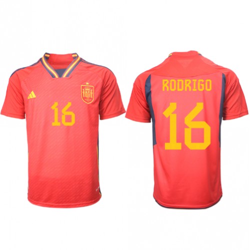 Fotballdrakt Herre Spania Rodri Hernandez #16 Hjemmedrakt VM 2022 Kortermet